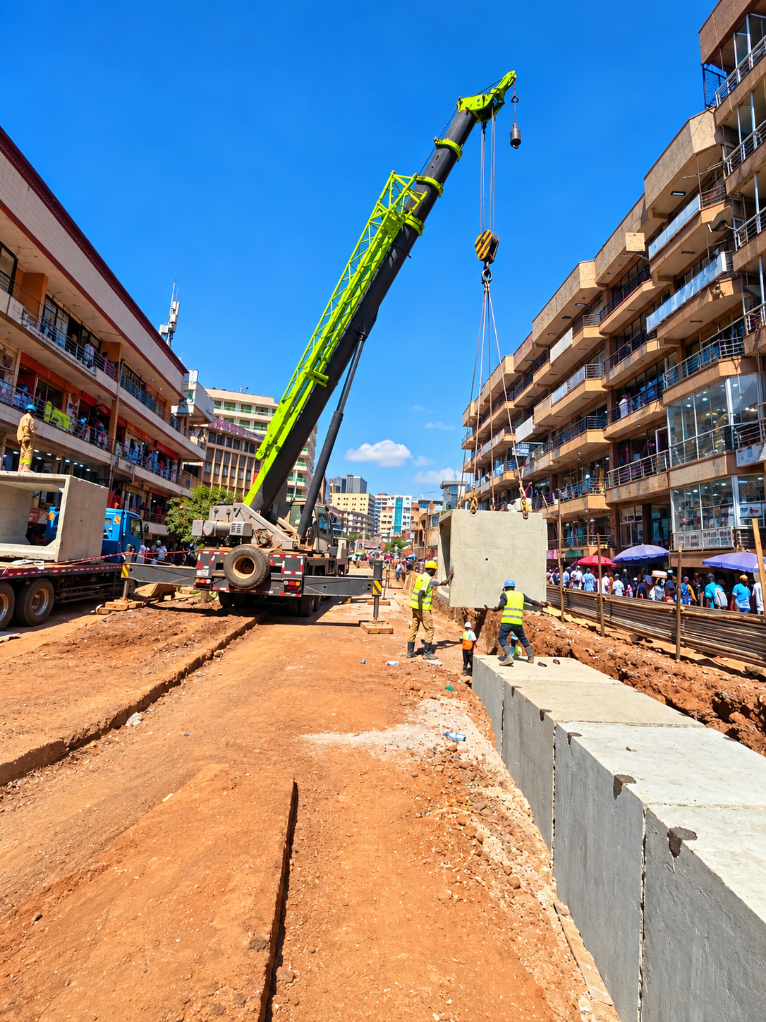 KCCA LOT 1 – installation of precast concrete drainage sections